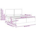 vidaXL Cadre de lit Béton 180 x 200 cm Bois de pin massif