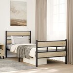 vidaXL Cadre de lit en métal sans matelas chêne sonoma 100x200 cm