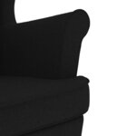 vidaXL Chaise à bascule avec repose-pied Noir Tissu