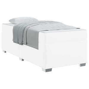 vidaXL Cadre de lit avec matelas Blanc 80 x 200 cm tissu