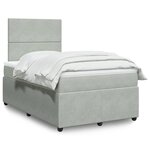 vidaXL Sommier à lattes de lit et matelas gris clair 120x190cm velours