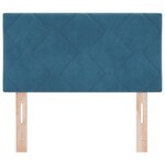 vidaXL Tête de Lit LED Geometric Manuel Bleu foncé 80 cm Velours