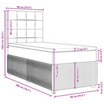 vidaXL Sommier à lattes de lit avec matelas Gris foncé 90x200 cm Tissu