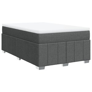 vidaXL Sommier à lattes de lit avec matelas Gris foncé 120x200cm Tissu