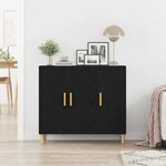 vidaXL Buffet Chêne noir 90 x 34 x 80 cm Bois d'ingénierie