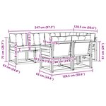 vidaXL Ensemble de canapés d'extérieur 7 Pièces Blanc et Beige