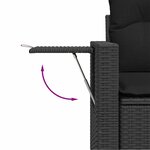 vidaXL Salon de jardin 5 Pièces avec coussins noir résine tressée