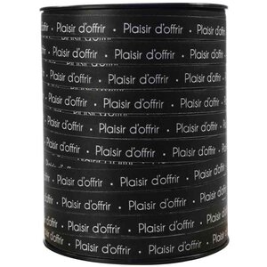 Bolduc sur bobine 'Plaisir d'offrir' Blanc sur noir CLAIREFONTAINE