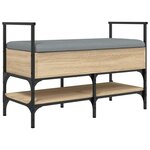 vidaXL Banc à chaussures chêne sonoma 85 5x42x57 5 cm bois ingénierie