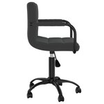 Chaise fauteuil siège pivotante de bureau informatique étude velours noir 02_0024166