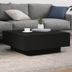 vidaXL Table basse noir 80x80x31 cm bois d'ingénierie