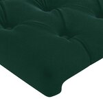 vidaXL Tête de lit à LED Vert foncé 147x16x78/88 cm Velours