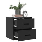 vidaXL Tables de chevet murales 2 Pièces noir 40x31x39 5 cm