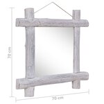 vidaXL Miroir à bûches Blanc 70x70 cm Bois de récupération massif
