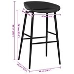 vidaXL Chaises de bar lot de 2 noir
