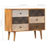vidaXL Buffet avec motif imprimé 90x30x70 cm Bois de manguier massif
