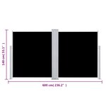 vidaXL Auvent latéral rétractable Noir 140x600 cm