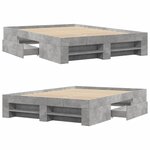 vidaXL Cadre de lit sans matelas gris béton 120x190 cm bois ingénierie