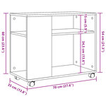 vidaXL Table d'appoint avec roues sonoma gris bois d'ingénierie