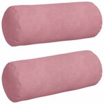 vidaXL Coussins d'accent 2 Pièces Rose Ø 15 x 40 cm