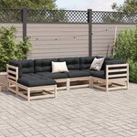 vidaXL Salon de jardin 6 Pièces avec coussins bois de pin massif
