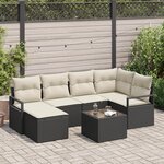 Ensemble de Canapé de Jardin vidaXL en 6 pièces avec Coussins Marron Poly Rattan