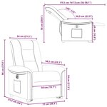 vidaXL Fauteuil inclinable électrique rouge bordeaux tissu