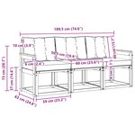 vidaXL Ensemble de canapés d'extérieur 3 pc Naturel et Noir