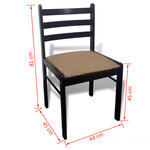 vidaXL Chaises à manger lot de 6 marron bois solide et velours