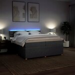 vidaXL Sommier à lattes de lit avec matelas Gris clair 200x200cm Tissu
