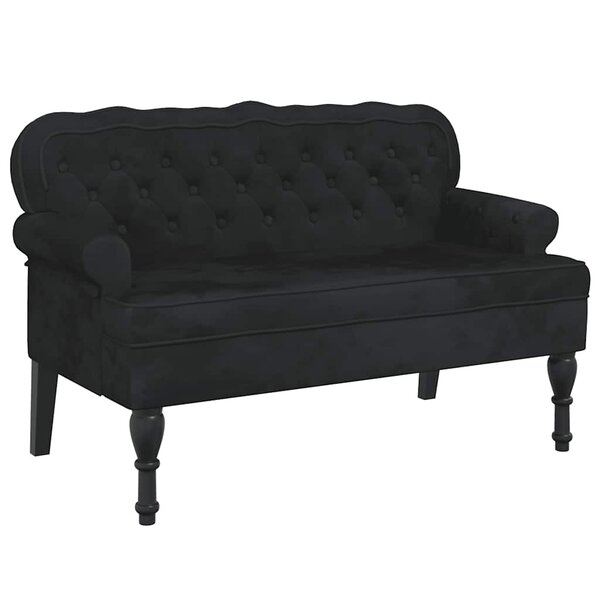 vidaXL Banc avec dossier noir 119 5x64 5x75 cm velours