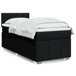 vidaXL Sommier à lattes de lit avec matelas Noir 100x200 cm Tissu