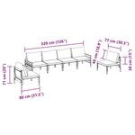 vidaXL Ensemble de canapé de jardin 6 Pièces Anthracite Acier