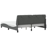 vidaXL Lit avec matelas gris foncé 180x200 cm tissu