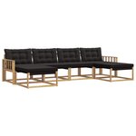 vidaXL Ensemble de canapés d'extérieur 6 pc Blanc et noir