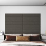 vidaXL Panneaux muraux 12 Pièces Gris foncé 90x15 cm Velours 1 62 m²