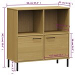 vidaXL Bibliothèque avec pieds en métal Marron 90x35x90 5 cm Bois OSLO