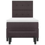 vidaXL Lit à ressorts avec tête de lit Marron foncé 90 x 190 cm tissu
