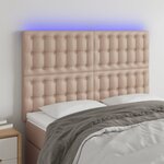 vidaXL Tête de lit à LED Cappuccino 144x5x118/128 cm Similicuir