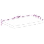 vidaXL Dessus de table 60x30x2 5 cm bord vif bois massif manguier brut
