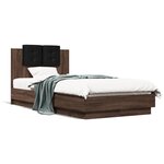 vidaXL Cadre de lit sans matelas chêne marron 75x190 cm