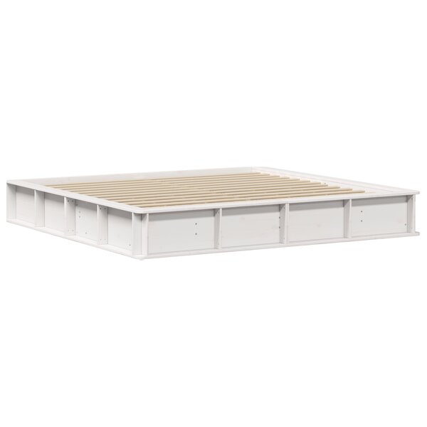 vidaXL Cadre de lit avec stockage Blanc 180 x 200 cm Bois et Métal
