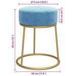 vidaXL Tabouret rond Bleu clair Velours