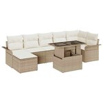 vidaXL Ensemble de canapé de jardin 8 Pièces Beige Poly rotin