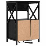 vidaXL Cabinet de chevet avec tiroir 2 Pièces Chêne noir 40 x 31 x 60 cm