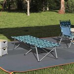 vidaXL Lit de camping pliant Motif de feuille 62 x 194 x 42 cm