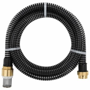 vidaXL Tuyau d'aspiration avec raccords en laiton noir 1 1" 10 m PVC