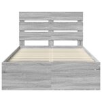 vidaXL Cadre de lit Gris Sonoma 120 x 190 cm Bois de pin massif
