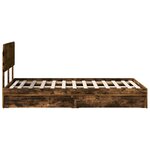 vidaXL Lit de Rangement Chêne fumé 120 x 190 cm Bois d'ingénierie