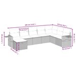 vidaXL Salon de jardin 8 Pièces avec coussins noir résine tressée